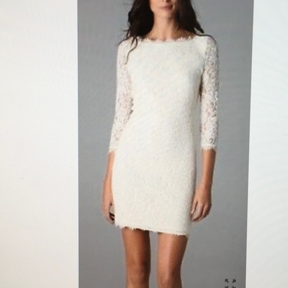 DVF Zarita Lace Dress Lined w/ Body-Shaping Lining - Picture 3 of 12